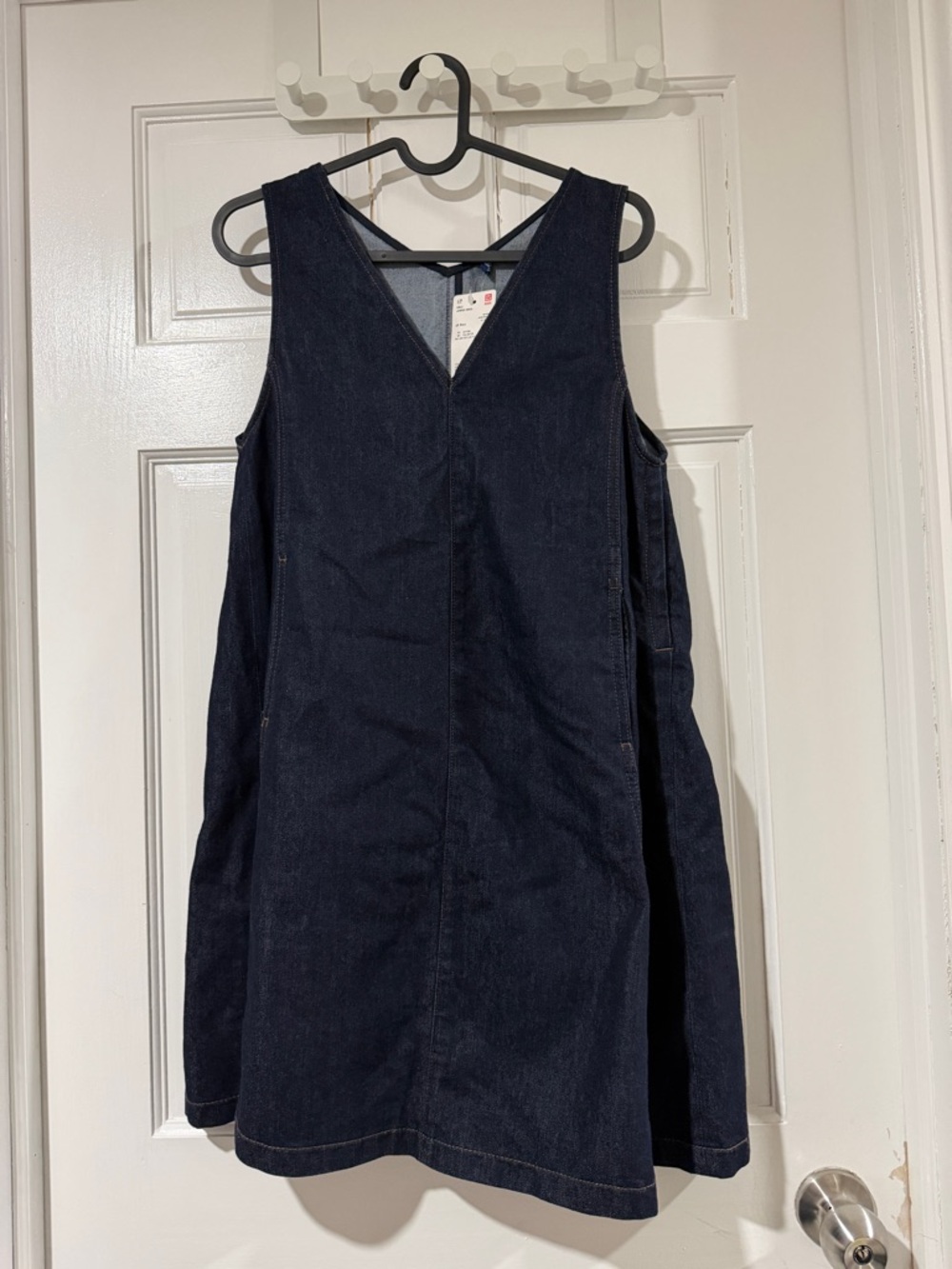 Uniqlo Kids Dark Navy Denim V-Neck Sleeveless Mini Dress Size 11-12